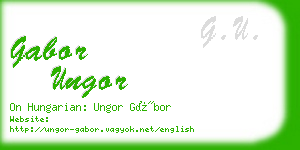 gabor ungor business card